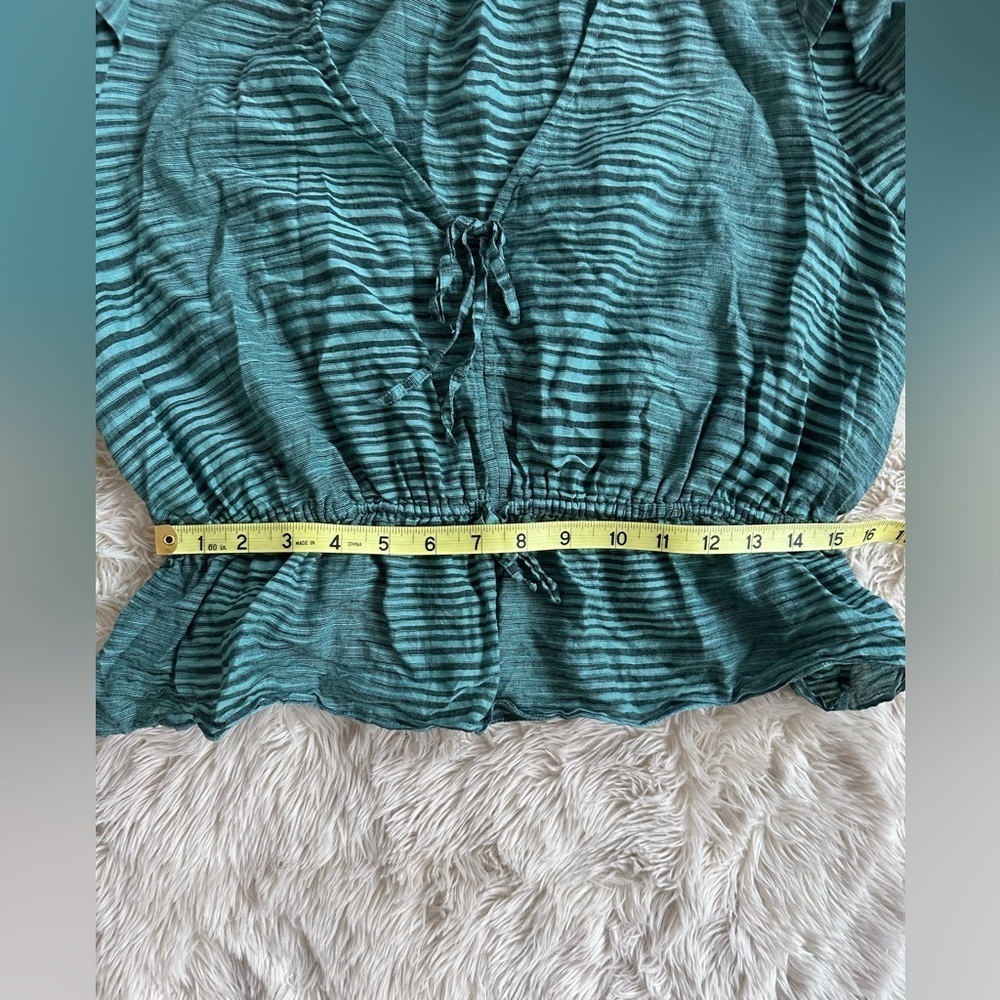 Ulla Johnson Ophelia Cotton Voile Peplum Blouse Teal
Stripe Size 10 - Picture 8 of 16